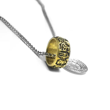 Pixiu Ring & Tibetan Juigong Bagua Amulet for WEALTH & PROTECTION Necklace